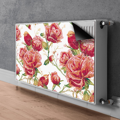 Capa magnética para radiador pássaros vermelhos