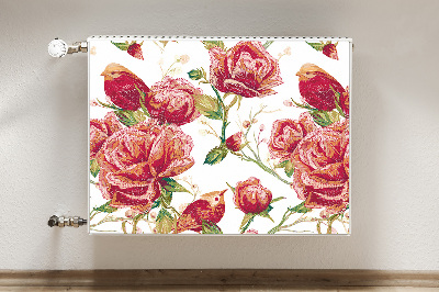 Capa magnética para radiador pássaros vermelhos