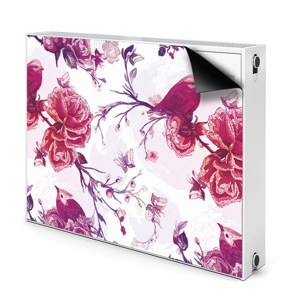 Cobertura magnética para radiador pássaros roxos