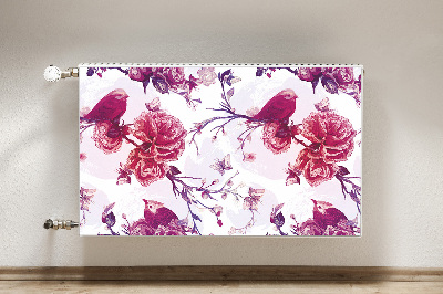 Cobertura magnética para radiador pássaros roxos