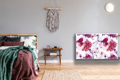 Cobertura magnética para radiador pássaros roxos