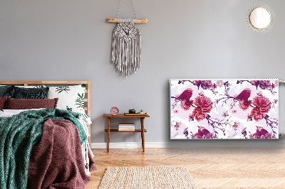 Cobertura magnética para radiador pássaros roxos