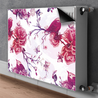 Cobertura magnética para radiador pássaros roxos