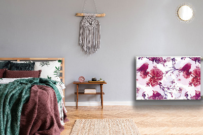 Cobertura magnética para radiador pássaros roxos