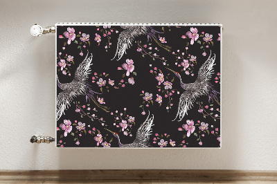 Cobertura magnética para radiador Garças e flores