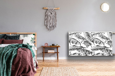 Cobertura magnética para radiador Folhas pretas