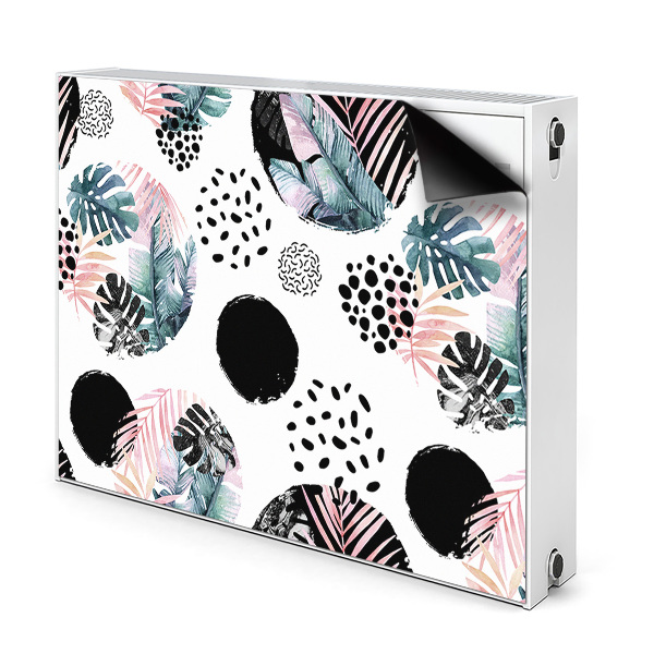 Cobertura magnética para radiador Folhas abstratas