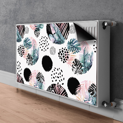 Cobertura magnética para radiador Folhas abstratas