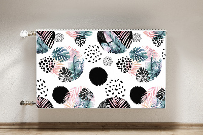 Cobertura magnética para radiador Folhas abstratas