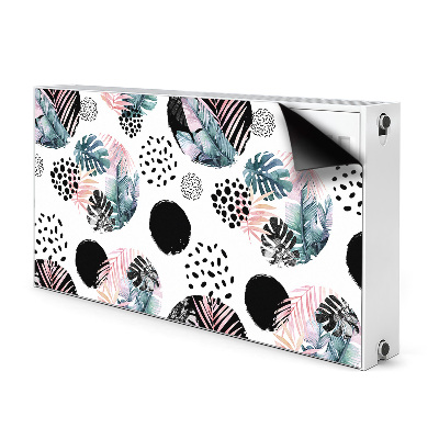 Cobertura magnética para radiador Folhas abstratas