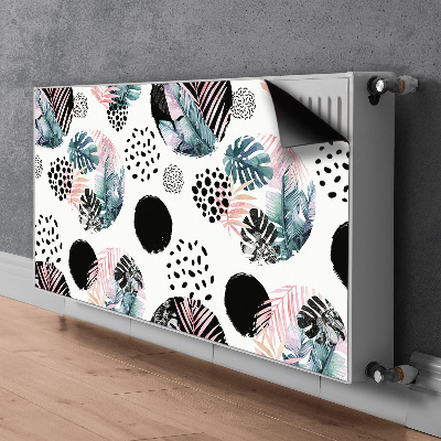 Cobertura magnética para radiador Folhas abstratas