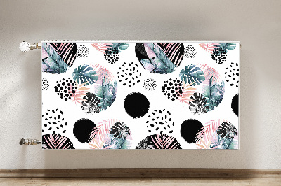 Cobertura magnética para radiador Folhas abstratas