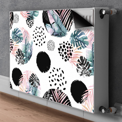 Cobertura magnética para radiador Folhas abstratas