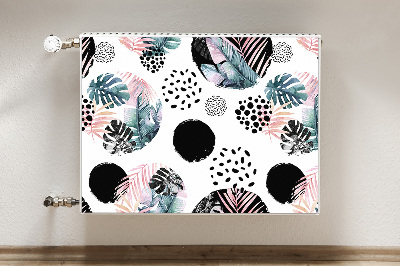 Cobertura magnética para radiador Folhas abstratas