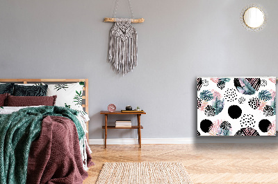 Cobertura magnética para radiador Folhas abstratas