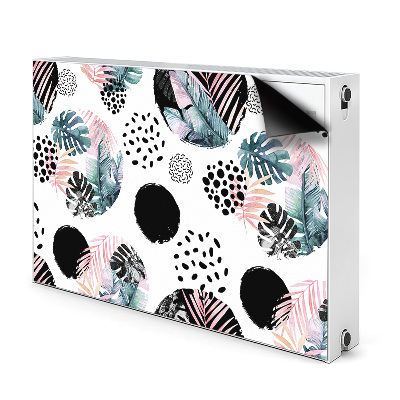 Cobertura magnética para radiador Folhas abstratas