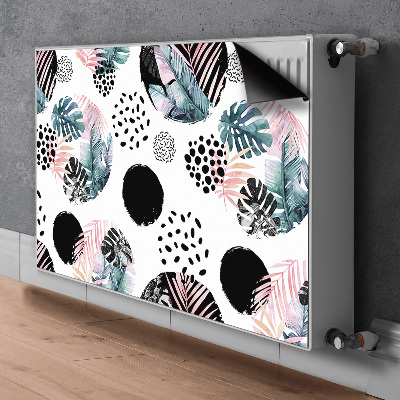 Cobertura magnética para radiador Folhas abstratas