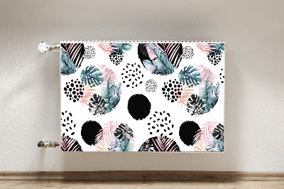 Cobertura magnética para radiador Folhas abstratas