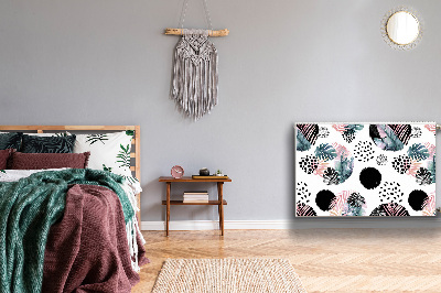 Cobertura magnética para radiador Folhas abstratas