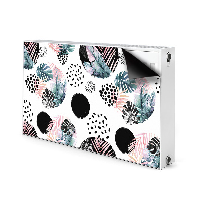 Cobertura magnética para radiador Folhas abstratas