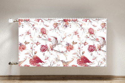 Cobertura magnética para radiador pássaros vermelhos