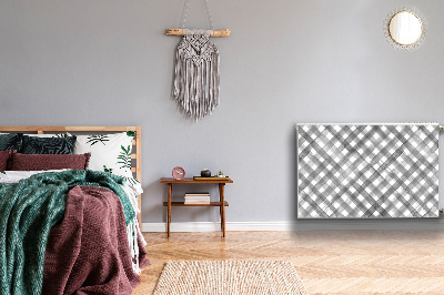 Capa magnética para radiador xadrez cinza