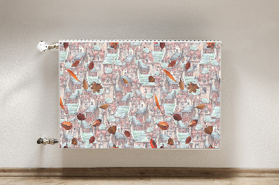 Capa magnética para radiador Cidade de outono