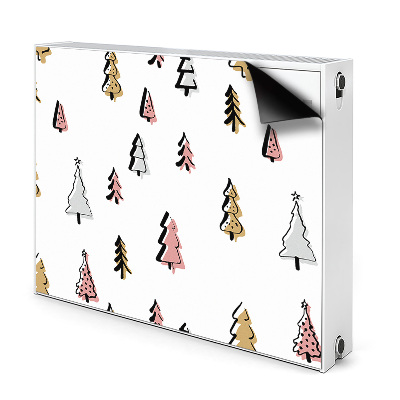Capa magnética para radiador Árvores de Natal em tons pastéis