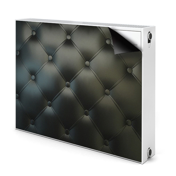 Cobertura magnética para radiador Padrão de couro preto acolchoado