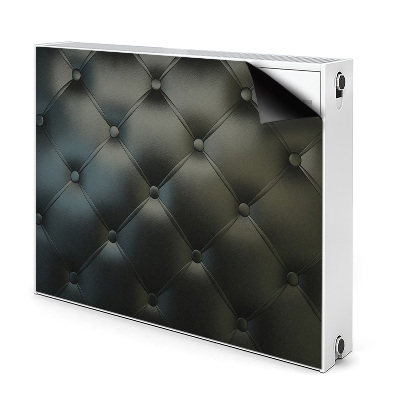 Cobertura magnética para radiador Padrão de couro preto acolchoado