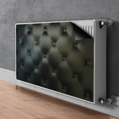 Cobertura magnética para radiador Padrão de couro preto acolchoado