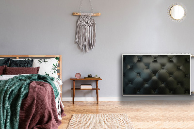 Cobertura magnética para radiador Padrão de couro preto acolchoado