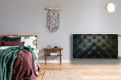 Cobertura magnética para radiador Padrão de couro preto acolchoado