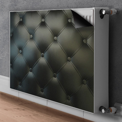 Cobertura magnética para radiador Padrão de couro preto acolchoado