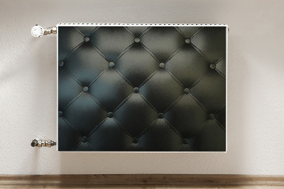 Cobertura magnética para radiador Padrão de couro preto acolchoado