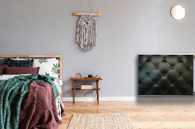 Cobertura magnética para radiador Padrão de couro preto acolchoado