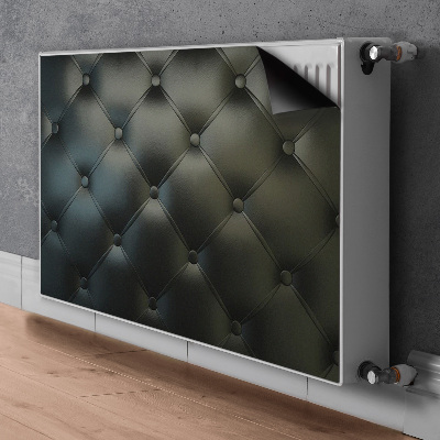 Cobertura magnética para radiador Padrão de couro preto acolchoado