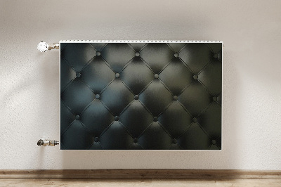 Cobertura magnética para radiador Padrão de couro preto acolchoado