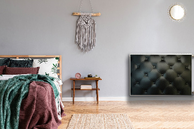 Cobertura magnética para radiador Padrão de couro preto acolchoado