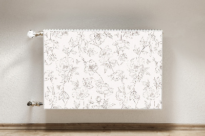Capa magnética para radiador Flores esboçadas
