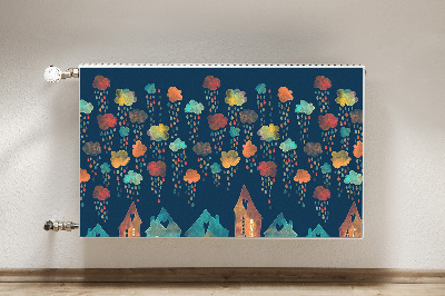 Cobertura magnética para radiador Casas coloridas