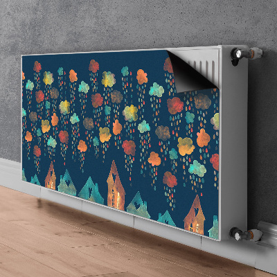 Cobertura magnética para radiador Casas coloridas