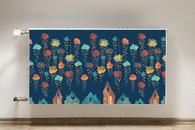 Cobertura magnética para radiador Casas coloridas