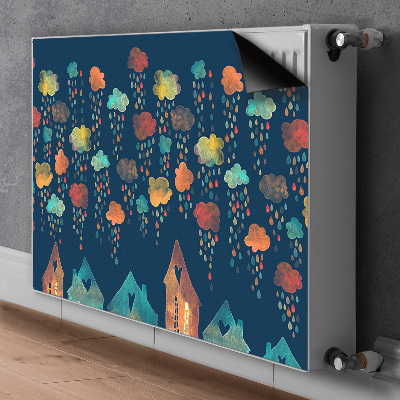 Cobertura magnética para radiador Casas coloridas