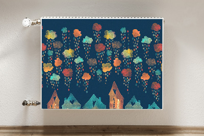 Cobertura magnética para radiador Casas coloridas