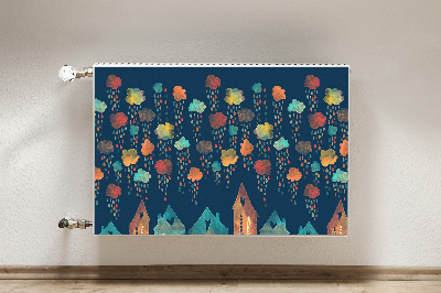 Cobertura magnética para radiador Casas coloridas