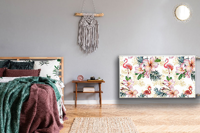 Cobertura magnética para radiador Flamingos em flores