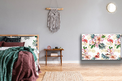 Cobertura magnética para radiador Flamingos em flores