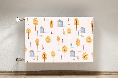 Capa magnética para radiador Casas entre as árvores