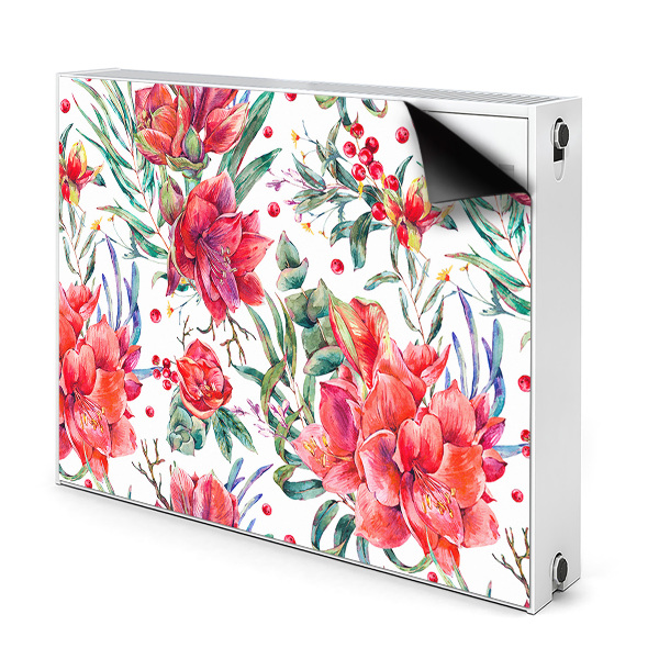 Capa magnética para radiador flores vermelhas